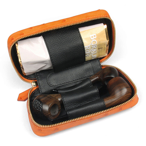 Lujosa Funda de cuero de avestruz para cigarrillos, soporte para bolso de tabaco hecho a mano - Product Image 2