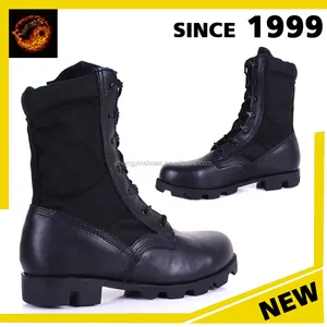 Сделано в китае человека черные кожаные сапоги военные сапоги полиция обувь оптовая продажа