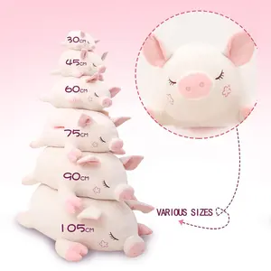 Cuscino creativo dei giocattoli della peluche del maiale assonnato rosa grasso sveglio