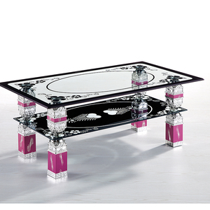 European Design Luxury Living Room <strong>Centre</strong> Modern Square Coffee Tea <strong>Table</strong> with All Glass Top for Sale - Product Image 2