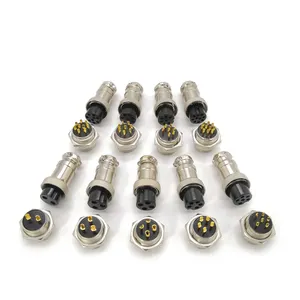 Supplier IP55 Straight Angled Male Female Aviation metal panel mount plug Sockets M16 Series circular GX16cable Connector