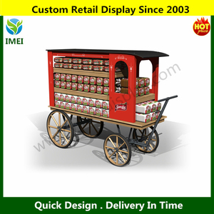 YM07326 espositore in legno carrello in metallo cremagliera carrello per bevande promozione - Product Image 1