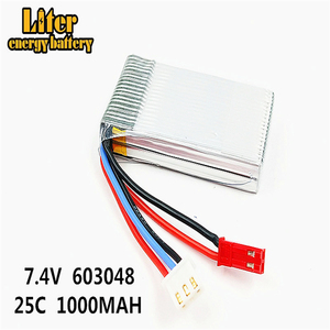 603048 7.4 V 1000 mAH 25C Lipo Batteria Per MJXRC X600 F46 X601H JXD391V aereo 7.4 V 1000 mAH 2 S Lipo battery 7.4 JST spina - Product Image 5