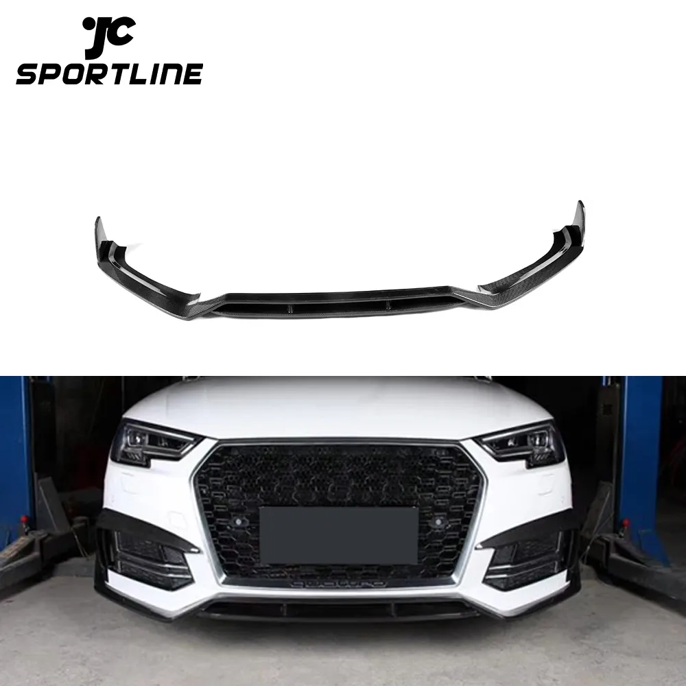 Carbon Sợi S4 Phía Trước Đường Viền Bằng Vải Môi cho Audi A4 B9 SLINE S4 2018 2019