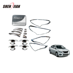 โครเมี่ยมสีดำคาร์บอนไฟเบอร์ประตูชาม Trim ชุดชุดอุปกรณ์เสริมสำหรับ <span class=keywords><strong>Almera</strong></span> 2014 - Product Image 1