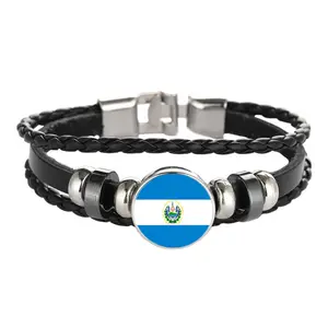 Pulseira de couro de equipe esportiva, lembrança de presente de qualquer bandeira nacional de país, pulseira personalizada, 2020