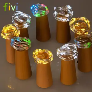 20 LEDs de Cortiça Em Forma CONDUZIU a Luz Da Corda de Fio de Cobre Seqüência de Luzes De Fadas Para Festa de Natal Do Casamento Do Feriado Ao Ar Livre Decoração