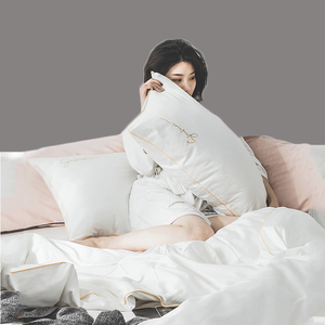 directo de fábrica, fabricante de lujo sensación bordado <span class=keywords><strong>Hotel</strong></span> <span class=keywords><strong>Casa</strong></span> de color sólido funda nórdica funda de almohada - Product Image 1