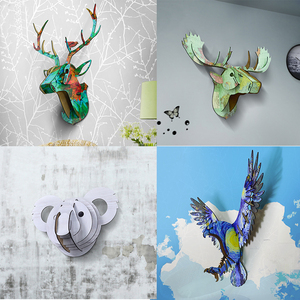 Grand <span class=keywords><strong>Papier</strong></span> Mâché Tête De Cerf Monté - Product Image 2