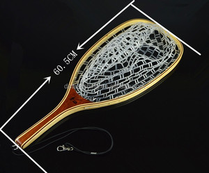 Gỗ Tre Cá Hồi Cao Su Fly <span class=keywords><strong>Fishing</strong></span> Hạ Cánh Cao Su <span class=keywords><strong>Net</strong></span> - Product Image 2