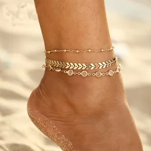 Fashion shoe card string gold designs chain beautiful foot anklet for women new 2018 Wholesale NS803682