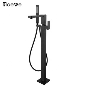 Bagno <span class=keywords><strong>Doccia</strong></span> Miscelatore Floor Stand Rubinetto di Corrispondenza con Il Basamento Vasche da Bagno, Corpo in Ottone Hotel Pavimento Montato Freestanding Vasca da Bagno Rubinetto - Product Image 1