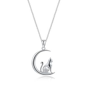 925 gioielli in <span class=keywords><strong>argento</strong></span> sterling gatto <span class=keywords><strong>collana</strong></span> della <span class=keywords><strong>luna</strong></span> per le donne - Product Image 3