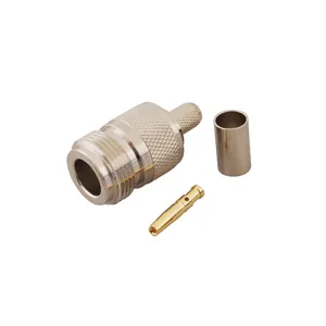 N Connector N Female Straight Crimp Connector for LMR240 for 3G/4G/5G/LTE/ADS-B/Ham/GPS/WiFi/RF Radio Antenna & Surge Arrester