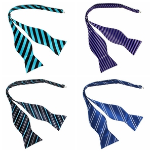 Papillon da uomo classico fatto a mano a pois per festa nuziale con papillon in seta - Product Image 2