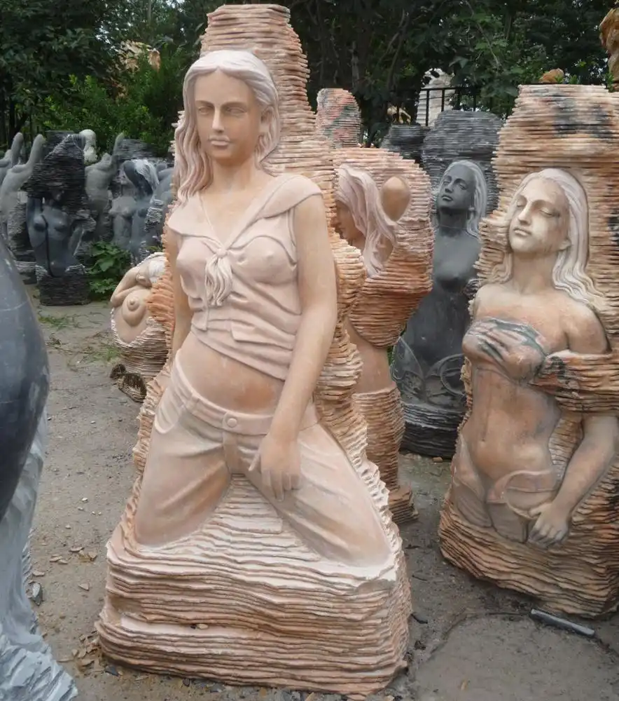 Nude polido senhora antigo decoração estátua erática feminino esculturas de mármore nude