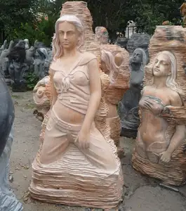 Nude polido senhora antigo decoração estátua erática feminino esculturas de mármore nude