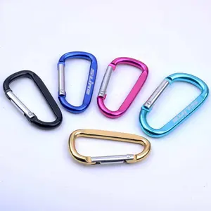 Aluminum D shape flat climbing buckle carabiner 60mm S shape carabiner