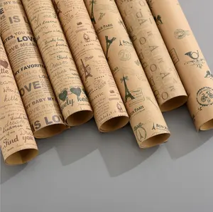 British Tower style Kraft paper packing paper roll for flower and gift wrapping paper