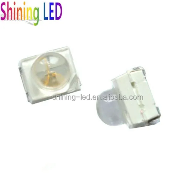 0.18W 50mA PLCC-4, 60 degree view angle 3527 SMD LED 3528 with lens Yellow Amber 590nm 595nm