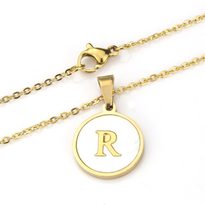Collier en acier inoxydable, 26 lettres, pendentif coquillage, pour femmes, <span class=keywords><strong>bijoux</strong></span> tendance, nouvelle collection - Product Image 2