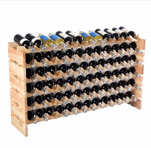 Estante de madera apilable para almacenamiento de botellas de vino, estante de exhibición de gran tamaño de <span class=keywords><strong>6</strong></span> niveles con 72 botellas - Product Image 2
