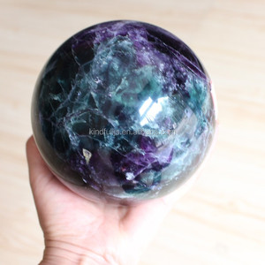 Uitstekende natuurlijke groen en paars fluoriet stone spheres, crystal fluoriet ballen - Product Image 2