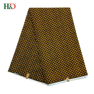 H & D <span class=keywords><strong>En</strong></span> Gros De Mode Or 6 Cour Rayonne Tissu Wax Prints Soie Ankara <span class=keywords><strong>Pour</strong></span> 2018 Style - Product Image 2