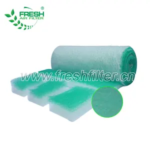 Filtro de fibra de vidro verde e branco filtro para cabine de pintura auto para parar de tinta rolo de mídia filtro de ar