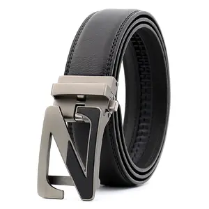 Belts For Men Automatic Wholesale Genuine Leather Sliding Belts For Men With Z Automatic Buckle
