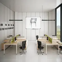Özelleştirilmiş alüminyum MFC MDF modern stil tasarımları 2 4 6 8 kişi ofis odacığı bilgisayar masası iş istasyonu