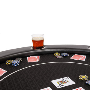 Table de poker de <span class=keywords><strong>jeu</strong></span> avec pieds en métal pliables, tissu de <span class=keywords><strong>jeu</strong></span> rapide et grands porte-gobelets - Product Image 3