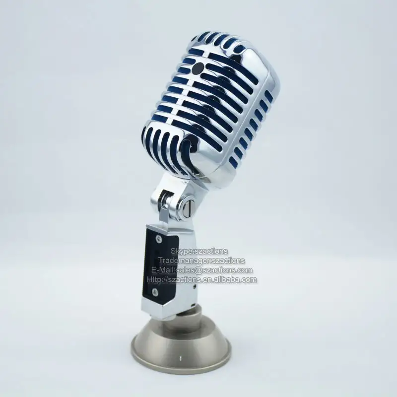 Good Quality Professional Dynamic Retro Microphone Vintage Style Vocal Microphone Silver Colour