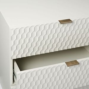 Armoire à <span class=keywords><strong>6</strong></span> <span class=keywords><strong>tiroirs</strong></span> avec <span class=keywords><strong>commode</strong></span> <span class=keywords><strong>double</strong></span>, meuble robuste et brillant, couleur blanche - Product Image 4