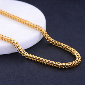 Collana a catena <span class=keywords><strong>Franco</strong></span> in acciaio inossidabile da uomo DAICY di alta qualità, placcata oro 18 carati - Product Image 2