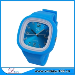 caliente venta de plaza de la cara del reloj de cuarzo reloj personalizado jalea reloj - Product Image 1