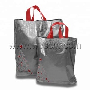 Personalizado asa de lazo bolsas de compras bolsas de regalo de plástico para el supermercado para <span class=keywords><strong>la</strong></span> marca de las tiendas - Product Image 3