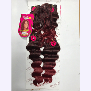 Fibra sintética <span class=keywords><strong>de</strong></span> alta temperatura Ombre Hair Weave <span class=keywords><strong>Precio</strong></span> <span class=keywords><strong>de</strong></span> fábrica Deep Wave 4PCs en un paquete - Product Image 6