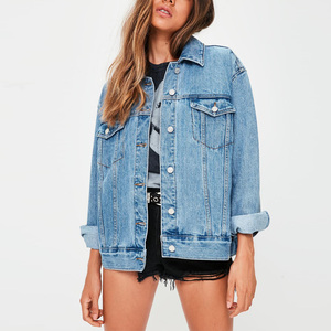 <span class=keywords><strong>Giacca</strong></span> di <span class=keywords><strong>Jeans</strong></span> Lunga Personalizzata Autunno 2024, Vintage Effetto Consumato, Lavata, in Cotone <span class=keywords><strong>Blu</strong></span> per <span class=keywords><strong>Donna</strong></span> - Product Image 1