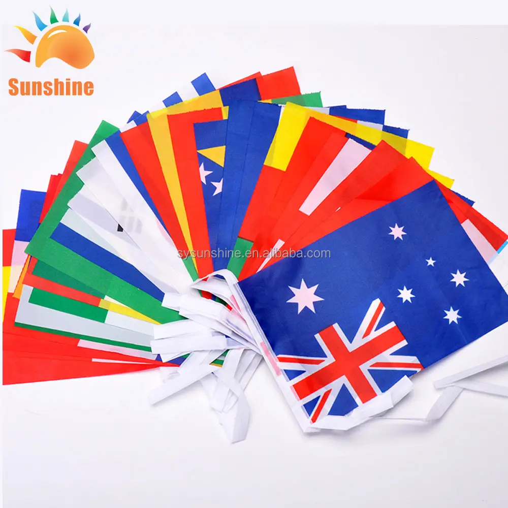 String Flag Set String Flag Set of Country Flags for Decoration