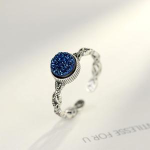 CZCITY lusso elegante Sterling aperto polsino <span class=keywords><strong>ametista</strong></span> gioiello di <span class=keywords><strong>pietra</strong></span> di cristallo 925 <span class=keywords><strong>anello</strong></span> d'argento - Product Image 1