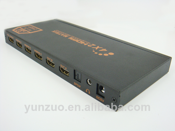 1.4 версии hdmi матрица/переключатель 4x2 с дистанционным управлением завода supplylow стоимость