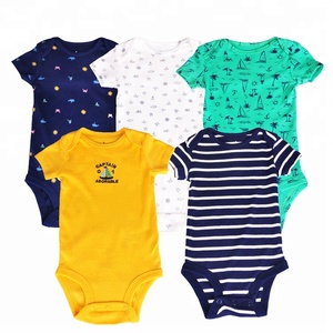 Tutina a Maniche Corte in Cotone 100% con Design Casuale per Neonati e Bambini - Product Image 1