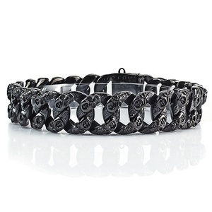 Heavy personalizzato in acciaio inox casting skullhead modello nero catena di grande collana del collare di cane Labrador