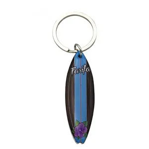 Beautiful bali surfing key chain for crafts+supermarket zinc alloy metal charms souvenir gift surf boat key ring