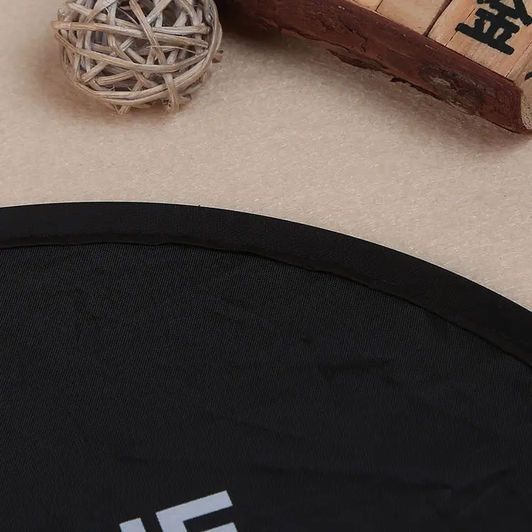 customized sublimation round fan Nylon folding fan with pouch