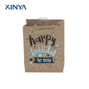 Top qualité guaranted heureux d'anniversaire <span class=keywords><strong>slogan</strong></span> imprimé kraft brun papier cadeau sac - Product Image 2