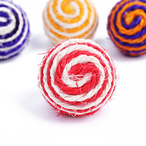 סיסל חבל Weave כדור לשחק שריטה חתול מחמד טיזר צעצוע - Product Image 6