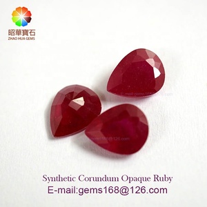 Tổng hợp của ruby corundum đục ruby chất lượng Cao <span class=keywords><strong>pear</strong></span> cut đá quý - Product Image 4