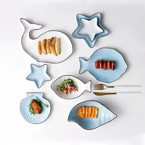 Zogifts Conjuntos de pratos de jantar de porcelana em forma criativa por atacado utensílios de mesa japoneses